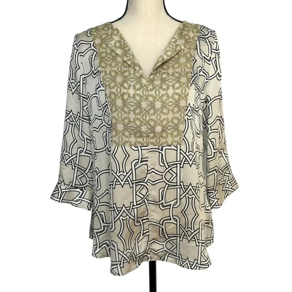 The Limited Women's Tan 3/4 Sleeve Blouse - Picture 8 of 8